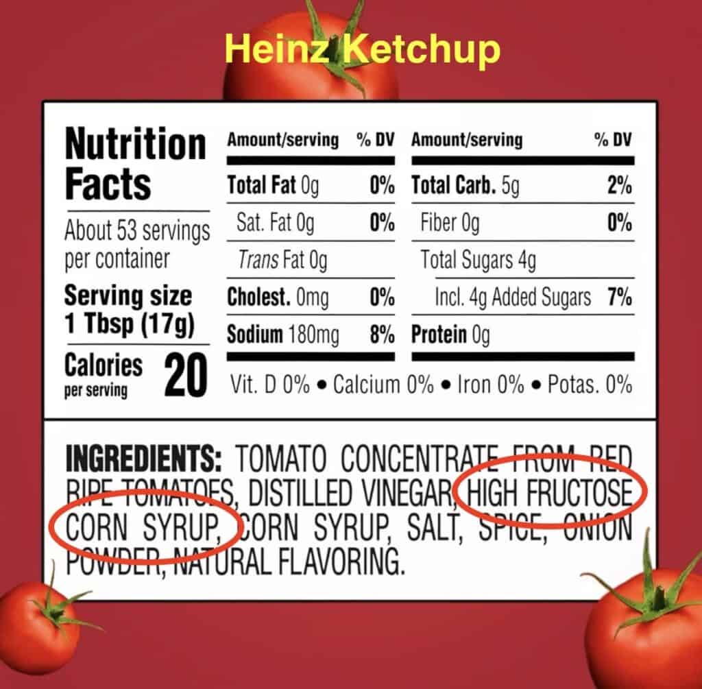 heinz ketchup containing high fructose corn syrup